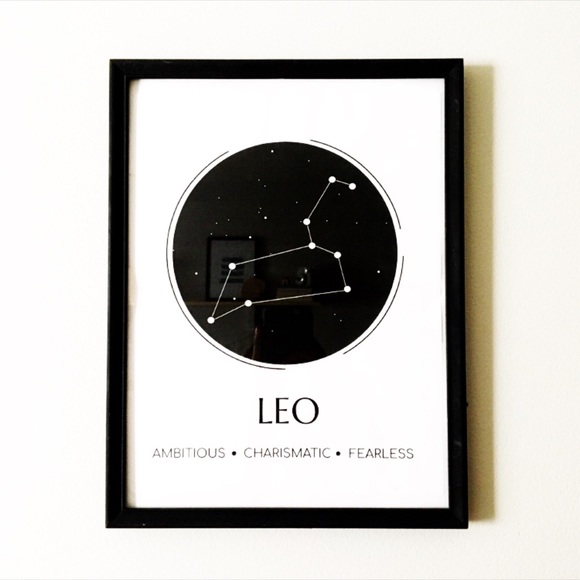 🔴 Leo Zodiac Sign Star Wall Art Print astrology - Picture 1 of 5